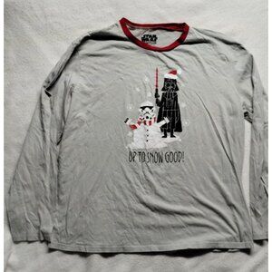 Star Wars Men's ‎ Long Sleeve Christmas "Up to Snow Good" Tee Shirt Size L